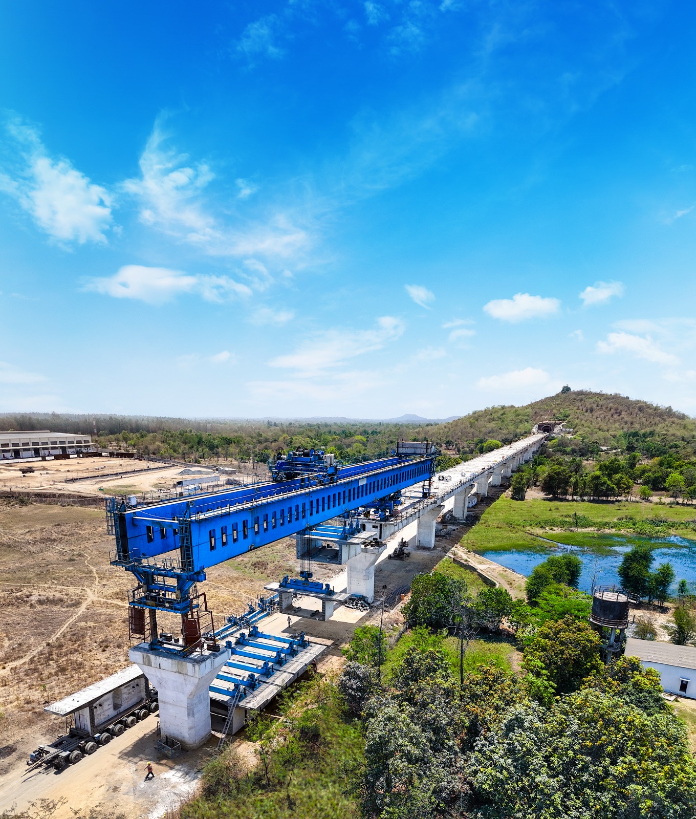 Under construction viaduct at Valsad district for Mumbai-Ahmedabad Bullet Train corridor